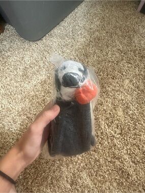 Primitives by Kathy fabric ghost dog Black with orange pumpkin pail